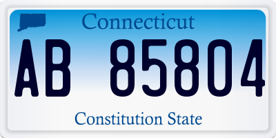 CT license plate AB85804