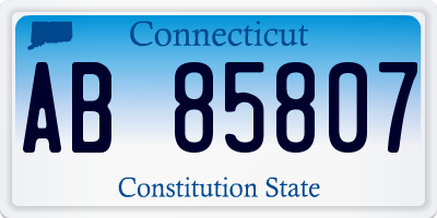 CT license plate AB85807