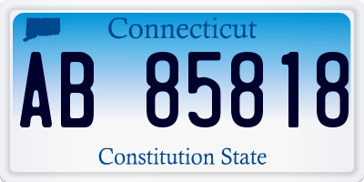 CT license plate AB85818