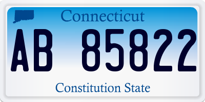 CT license plate AB85822