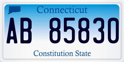 CT license plate AB85830