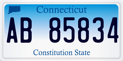 CT license plate AB85834