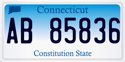 CT license plate AB85836