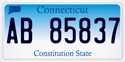 CT license plate AB85837