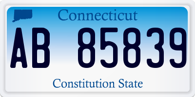 CT license plate AB85839