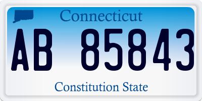 CT license plate AB85843