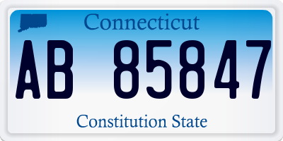 CT license plate AB85847