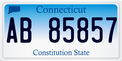 CT license plate AB85857