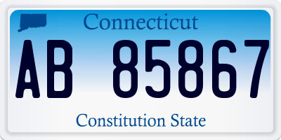 CT license plate AB85867