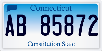 CT license plate AB85872