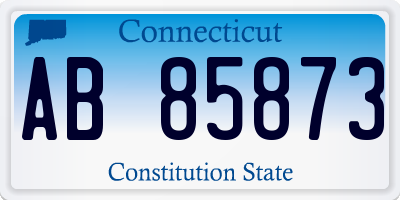CT license plate AB85873