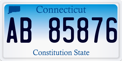CT license plate AB85876