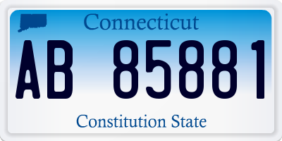 CT license plate AB85881