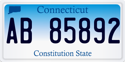CT license plate AB85892