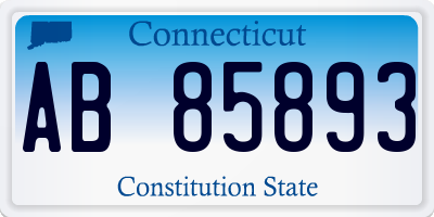 CT license plate AB85893
