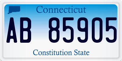 CT license plate AB85905