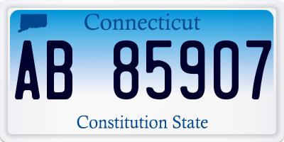 CT license plate AB85907