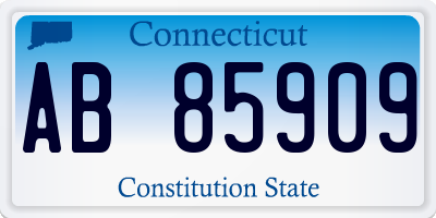 CT license plate AB85909
