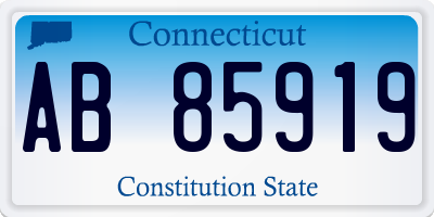 CT license plate AB85919