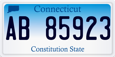 CT license plate AB85923