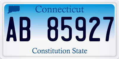 CT license plate AB85927