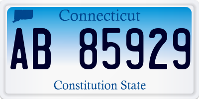 CT license plate AB85929