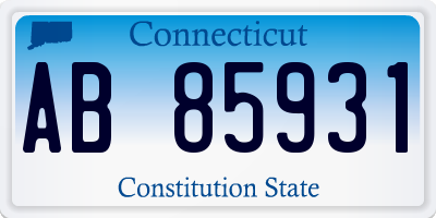 CT license plate AB85931