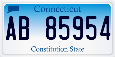 CT license plate AB85954