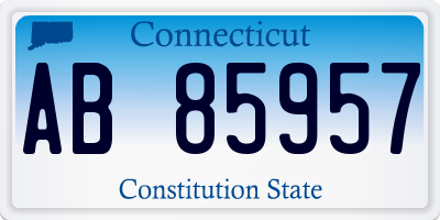 CT license plate AB85957