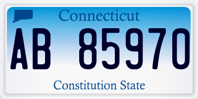 CT license plate AB85970