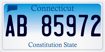 CT license plate AB85972