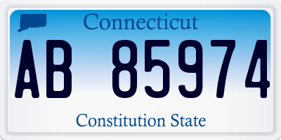 CT license plate AB85974