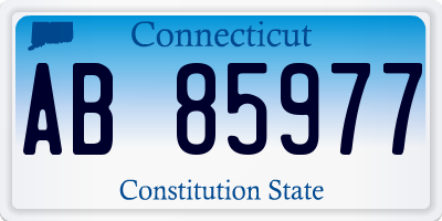 CT license plate AB85977