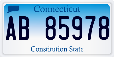 CT license plate AB85978