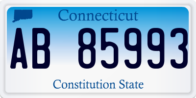 CT license plate AB85993