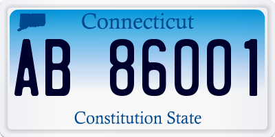 CT license plate AB86001