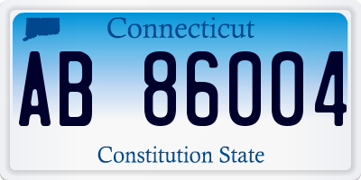CT license plate AB86004