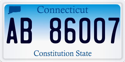 CT license plate AB86007