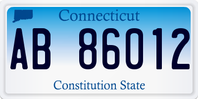 CT license plate AB86012