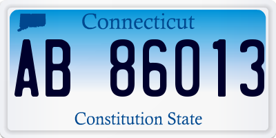 CT license plate AB86013