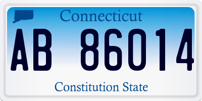 CT license plate AB86014
