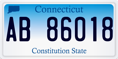 CT license plate AB86018