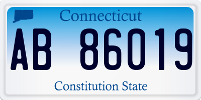 CT license plate AB86019