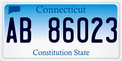 CT license plate AB86023