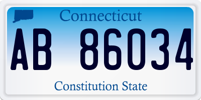 CT license plate AB86034