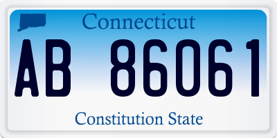 CT license plate AB86061