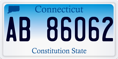 CT license plate AB86062