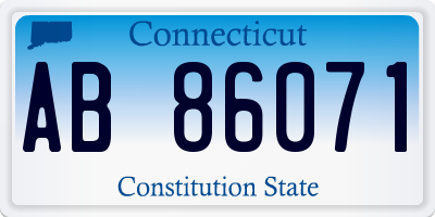 CT license plate AB86071