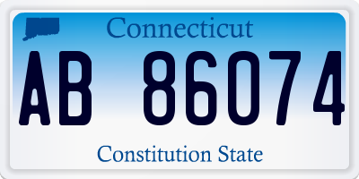 CT license plate AB86074