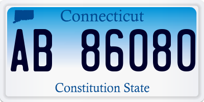 CT license plate AB86080